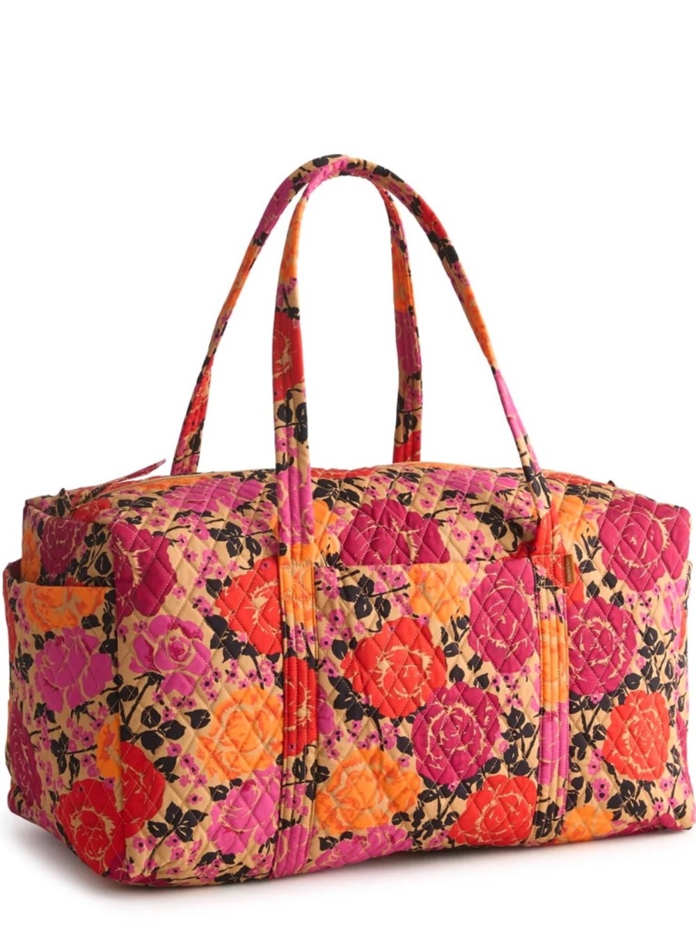 New Vera Bradley cotton original Large Duffel Bag Travel, Roses print